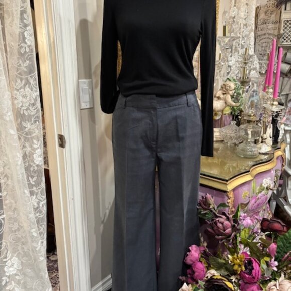 GORGEOUS CHARCOAL GRAY Bogari SILK/WOOL Dress Pants Womens SZ 6 - Picture 1 of 10